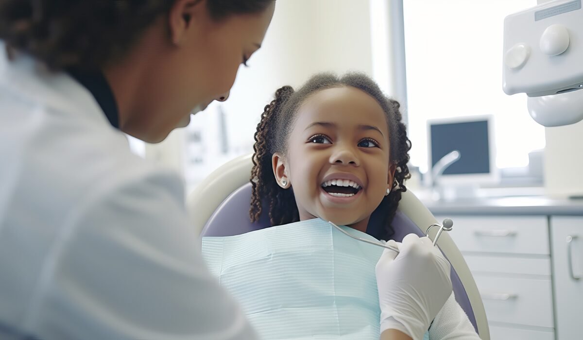 dental delight little african american girl dentists appointment 543222 7182