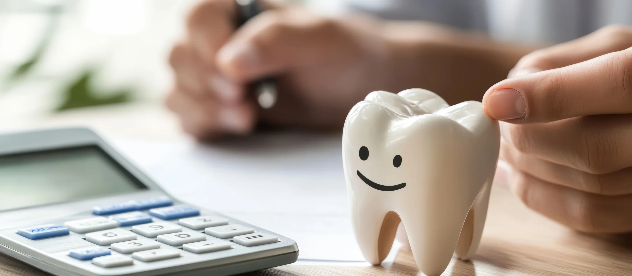 Blog MiraMar Family Dental 1 Una persona, como todos los pacientes con seguros dentales en Katy TX, calculando su cobertura